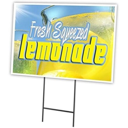 Signmission Fresh Squeezed Lemonade Yard Sign & Stake outdoor plastic coroplast window, C-DC-1216-Lemonade C-DC-1216-Lemonade